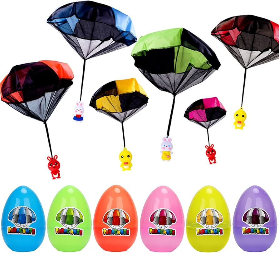 6 Pack Easter Egg with Parachute Toy for Kids Girls Boys Easter Basket Stuffers Gifts | Amazon (US)