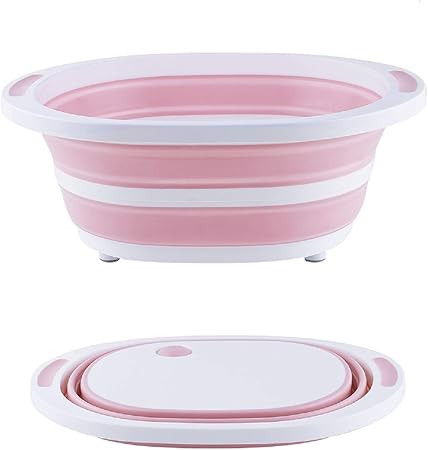 THANSTAR Collapsible Cutting Board with Colander, Foldable Chopping Board Multi-function Portable... | Amazon (US)