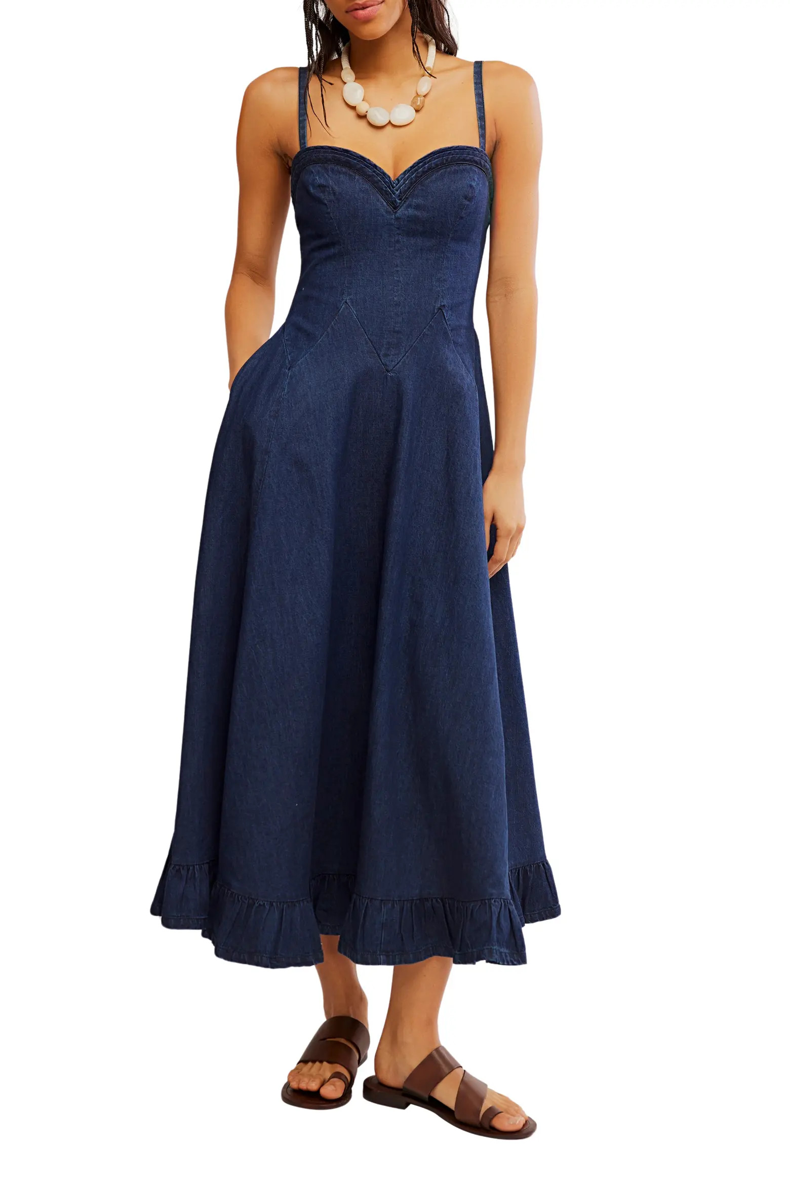 Another Season Denim Midi Dress (Women) | Nordstrom | Nordstrom