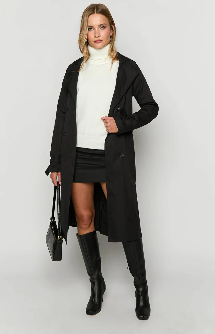 Santos Black Trench Coat | Beginning Boutique (AU)