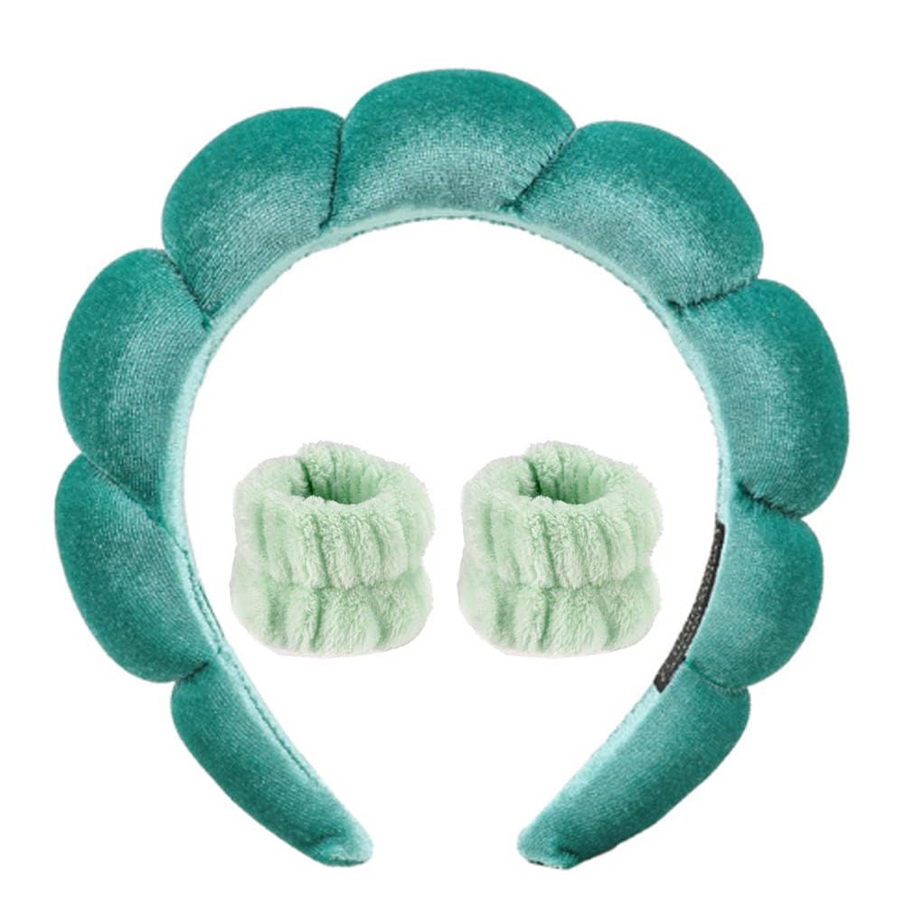 Spa Headbands for Washing Face Velvet Makeup Headband Combo Pack - Puffy Makeup Headbands for Fac... | Amazon (US)