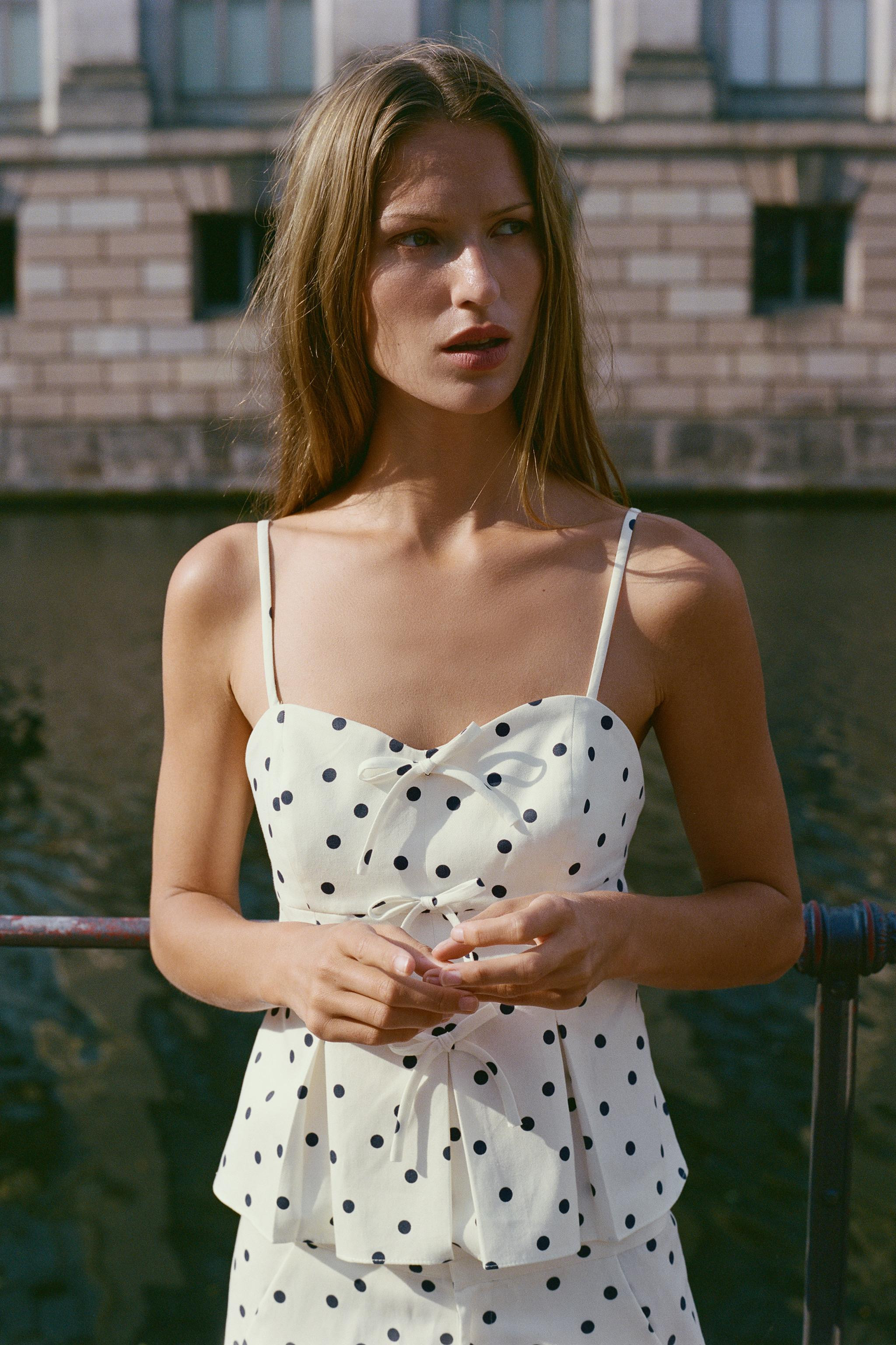 POLKA DOT PEPLUM TOP | Zara UK