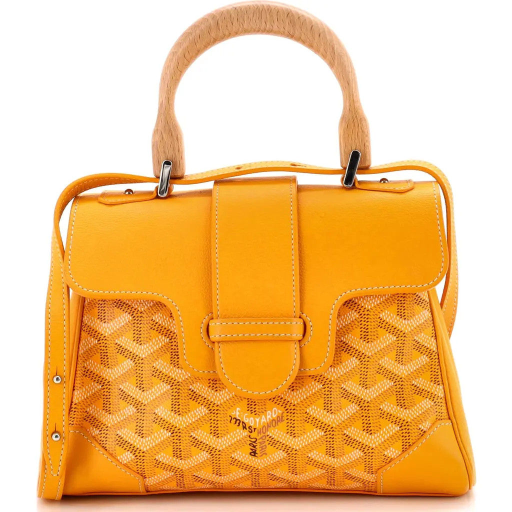 Pre-Owned Goyard Saigon Top Handle Bag Coated Canvas with Leather Mini in Yellow at Nordstrom, Size X-Small | Nordstrom