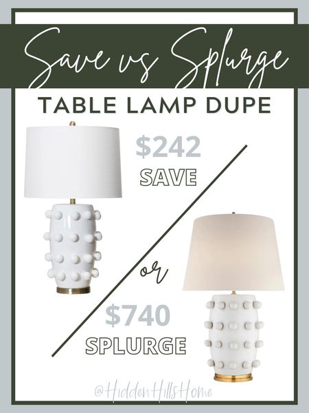 Table lamp dupe, home decor dupe, save vs splurge home decor #homedecor

#LTKsalealert #LTKhome
