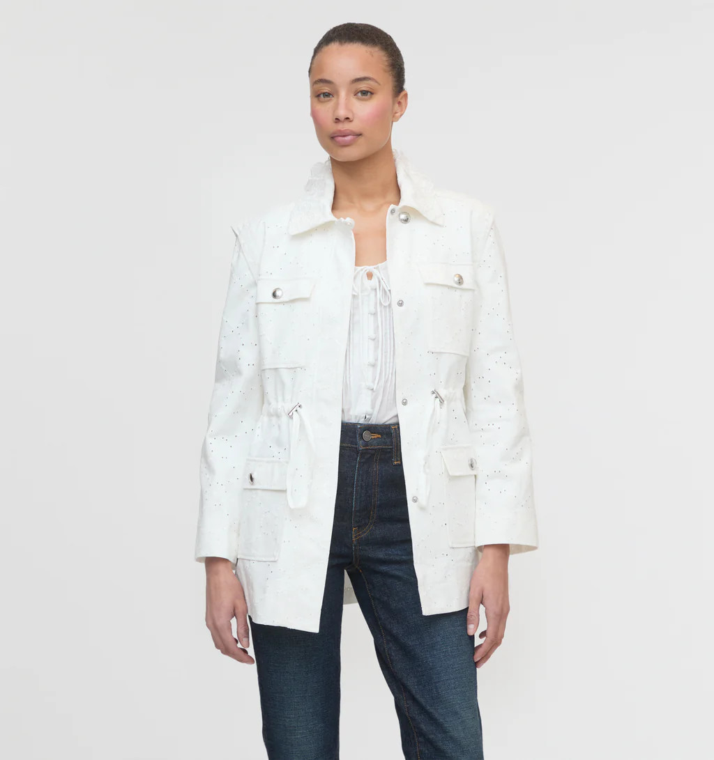 The Gillian Jacket - Ivory Eyelet | Hill House Home US