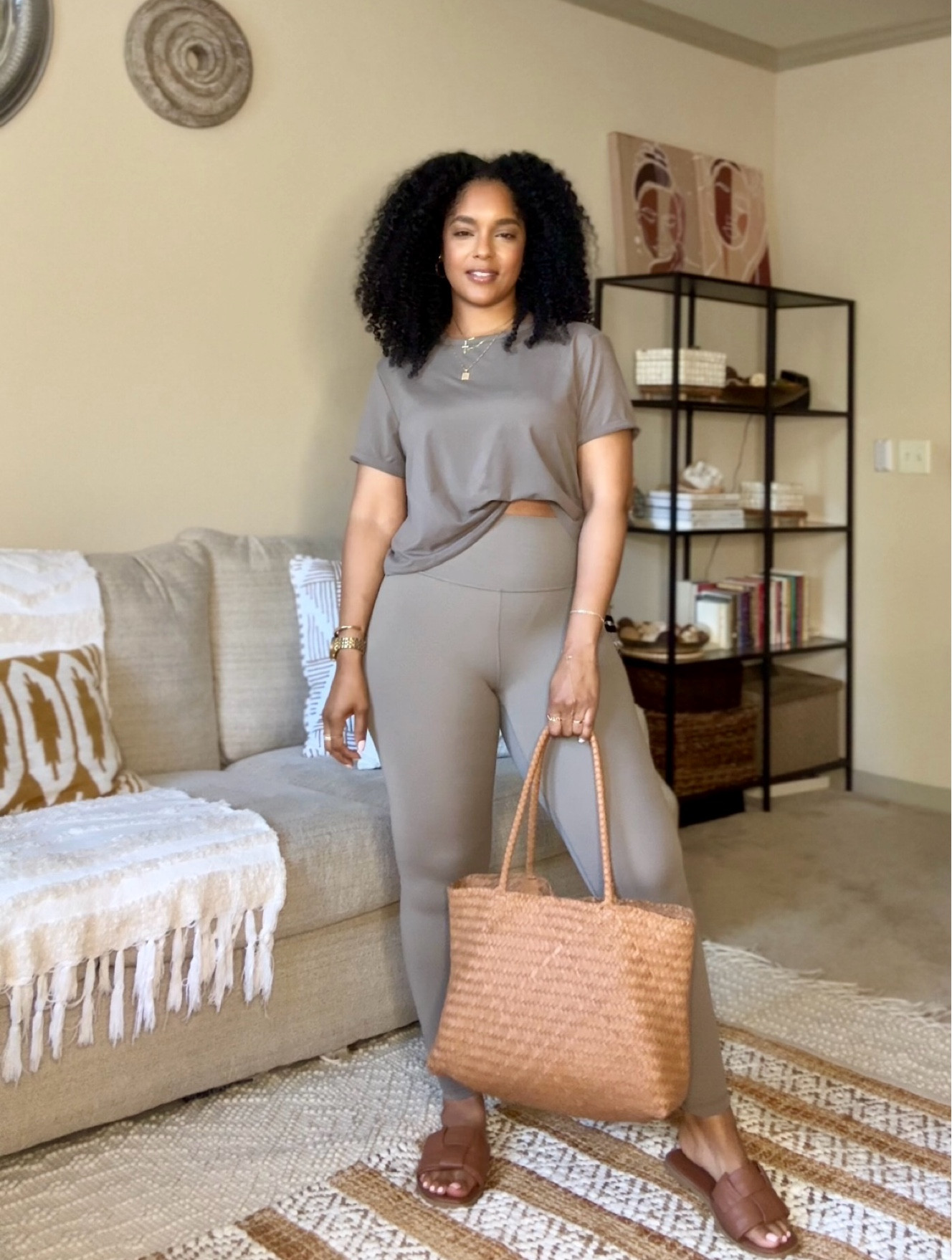 Wearing a medium it the top and bottom
Wearing a 9 in the slides

#LTKfitness #LTKActive