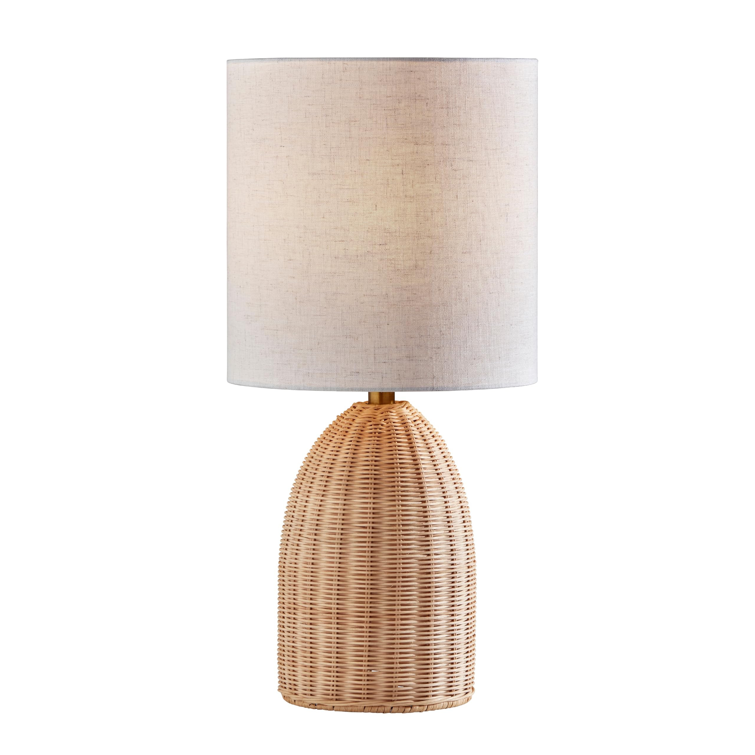 ADESSO Natural Rattan Table Lamp with Off-White Fabric Shade – Modern Coastal Décor and Accent... | Amazon (US)
