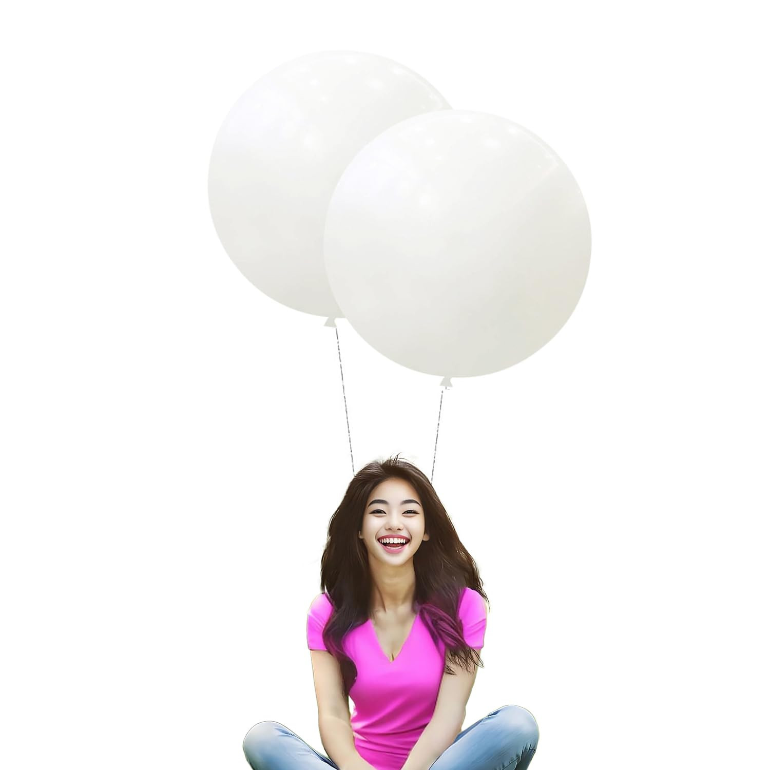 IN-JOOYAA 10Pcs 24 Inch Balloons White Giant Round Balloons Large Balloon For Wedding Baby Shower... | Amazon (US)