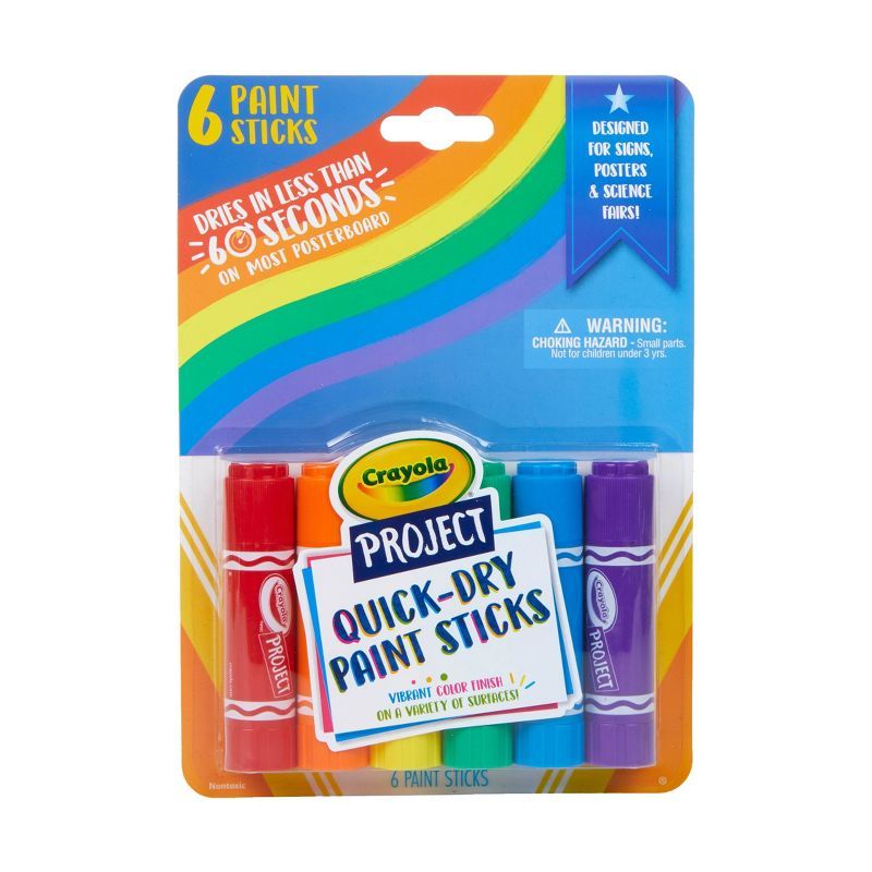 6ct Crayola Project Quick Dry Paint Sticks - Classic Colors | Target