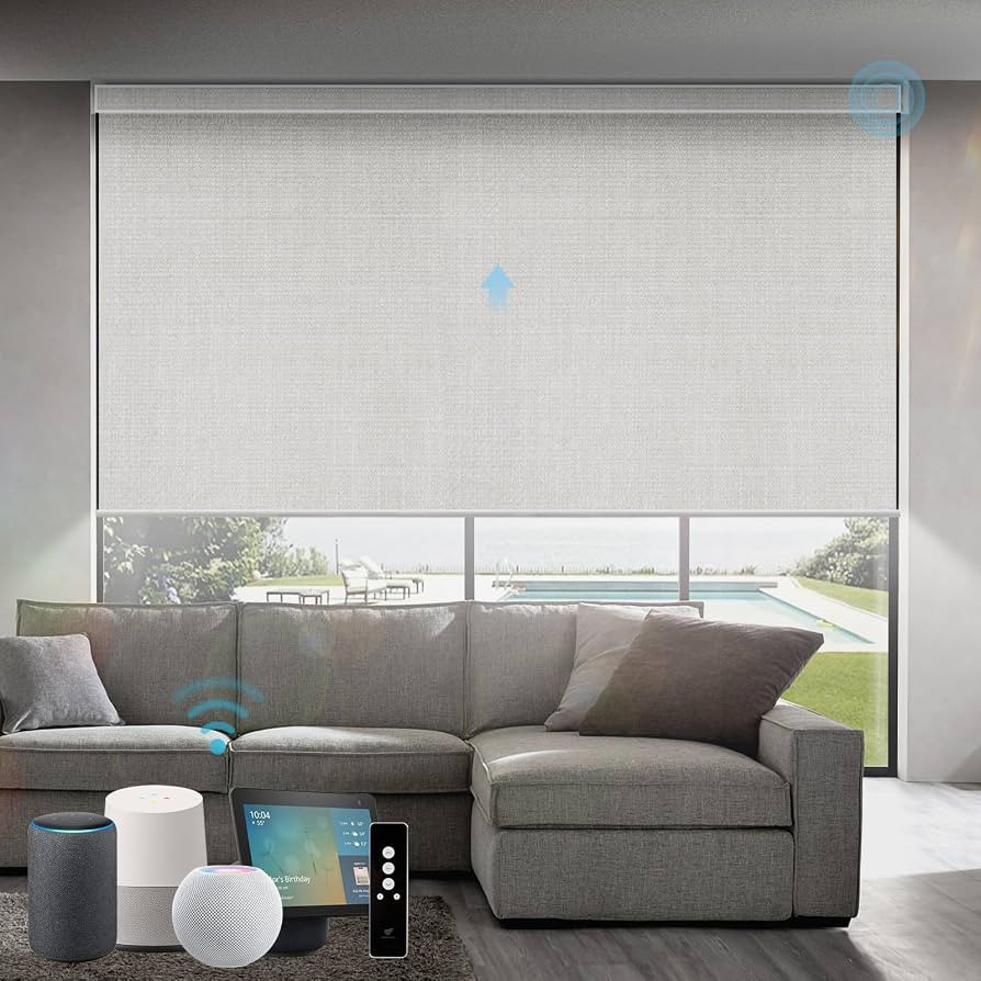 SmartWings Motorized Roller Shades 100% Blackout, Homekit/Alexa/Z-Wave Compatible, Cordless Remot... | Amazon (US)