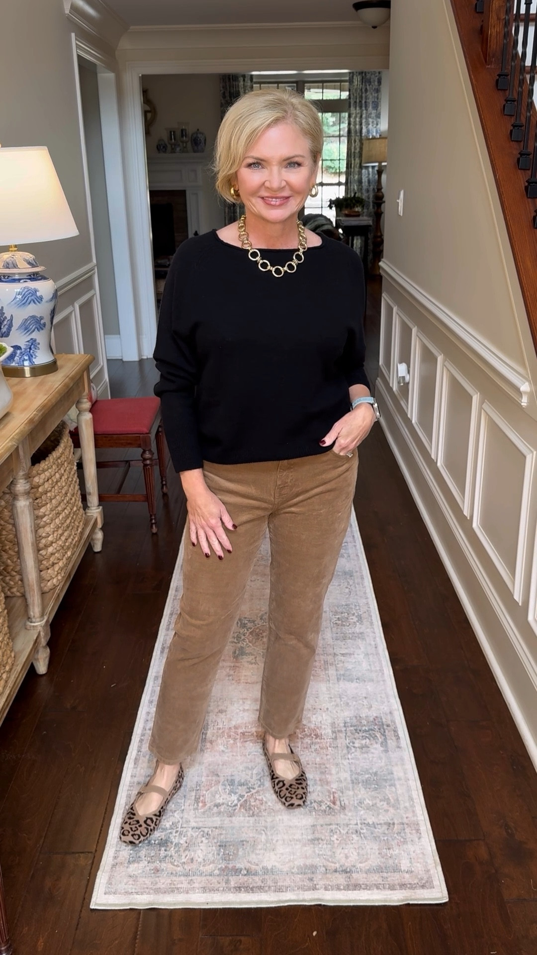 Thanksgiving outfit idea! Cashmere sweater, cozy corduroy jeans and leopard print Mary Jane flats. Add some gold jewelry & you're good to go! I'm wearing the sweater in XS and pants in 4/27.

Corduroy
Cashmere sweater 
Fall outfits
Thanksgiving outfit
Mary Jane flats
Petite
Over 50


#LTKSeasonal #LTKVideo #LTKShoeCrush