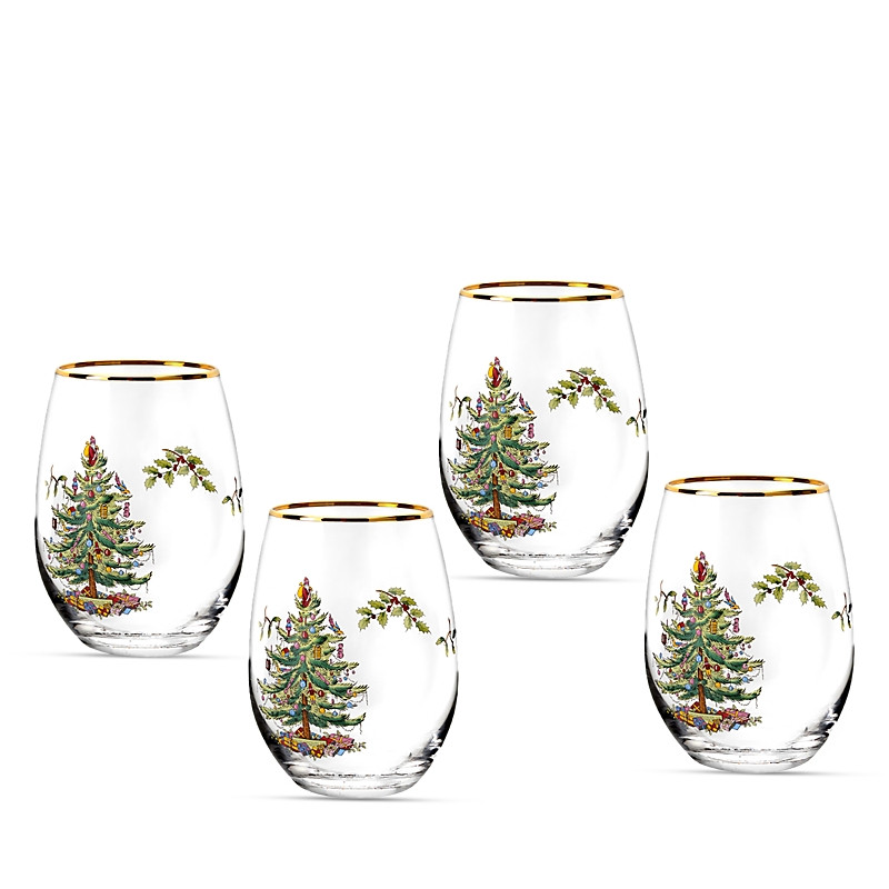 Spode Christmas Tree Stemless Wine Glasses, Set of 4 | Bloomingdale's (US)