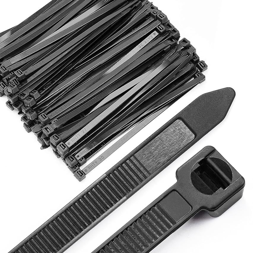 12 Inch Zip Cable Ties (100 Pack), 120lbs Tensile Strength - Heavy Duty Black, Self-Locking Premium  | Amazon (US)