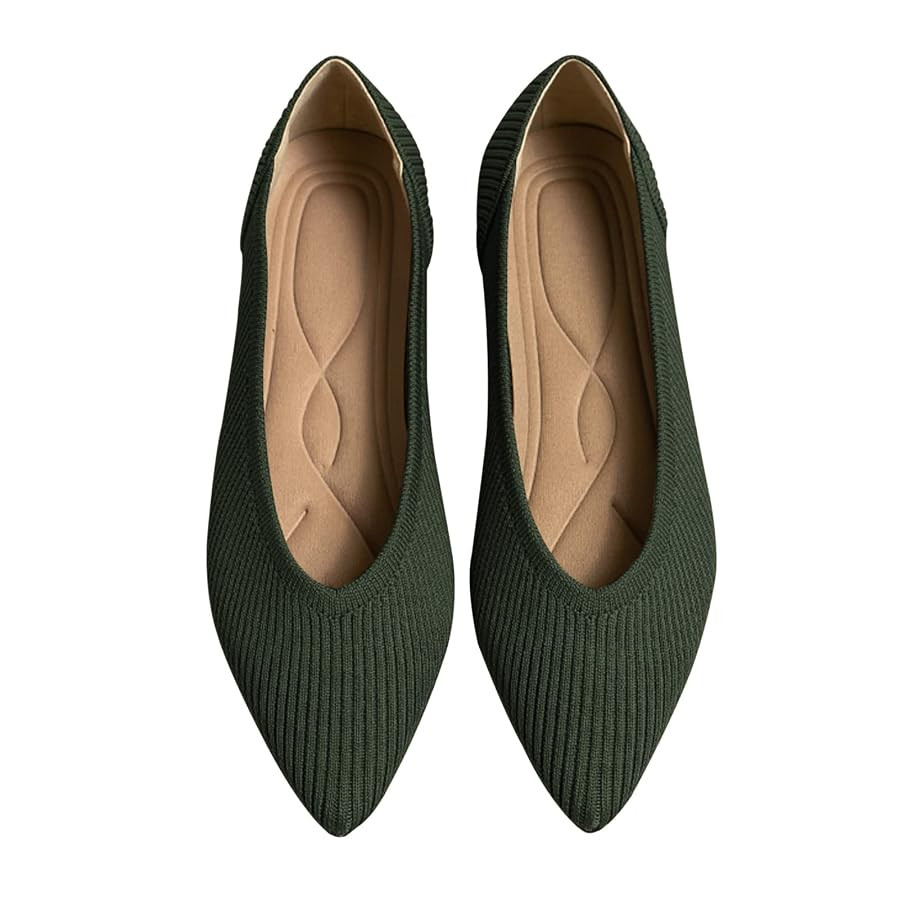 Women's Flats Shoes Pointed Toe Knit Ballet Comfortable Dressy Slip On Flat | Amazon (US)