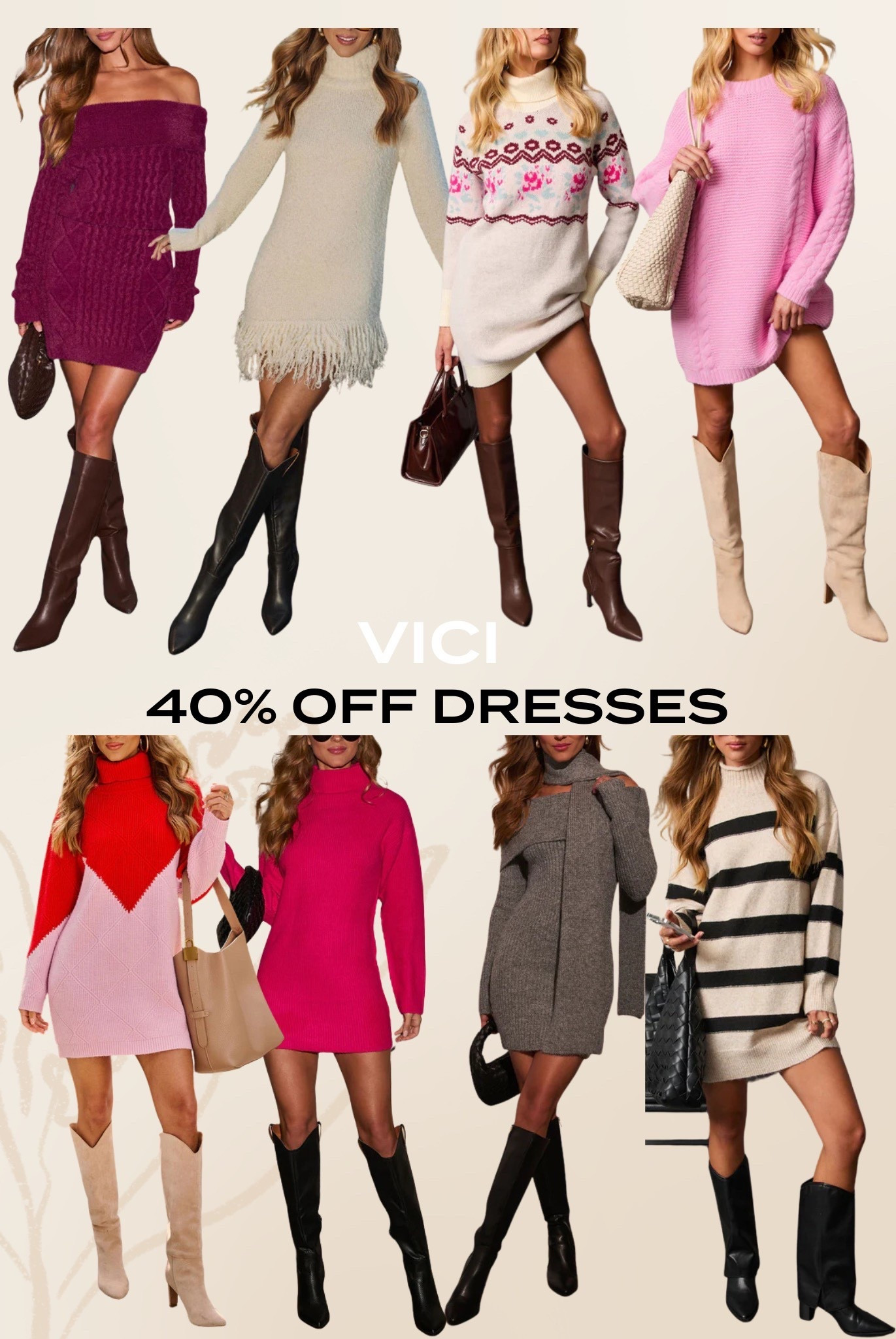 Use code DRESS40 for 40% off dresses & jumpsuits at VICI. Offer ends 12/30!

#LTKSaleAlert #LTKHoliday
