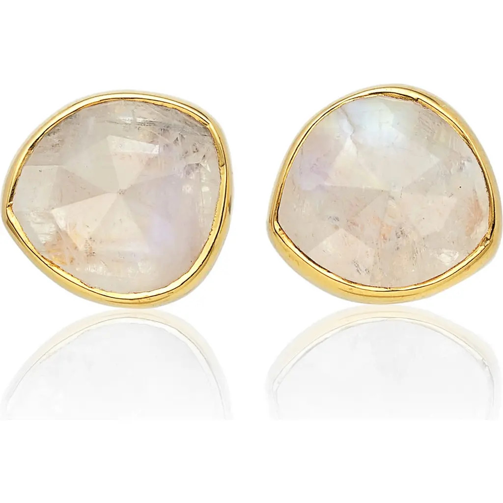 Monica Vinader Siren Stud Earrings in Gold/Moonstone at Nordstrom | Nordstrom
