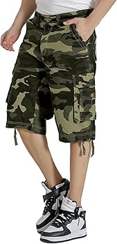 Mens Cargo Shorts Multi Pockets Twill Cotton Relaxed Fit Outdoor Camo Cargo Short for Men | Amazon (US)