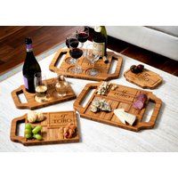 Charcuterie Board With Handles Personalized, Wine Beer Cocktail Serving Tray Cheese Board, 5 Styles, Gift Sets Available | Etsy (US)