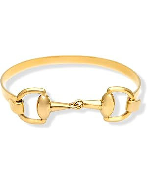 Horse Bit & Horseshoe Bracelets in Silver & Gold – Stackable Stainless Steel Bangles, Minimalis... | Amazon (US)