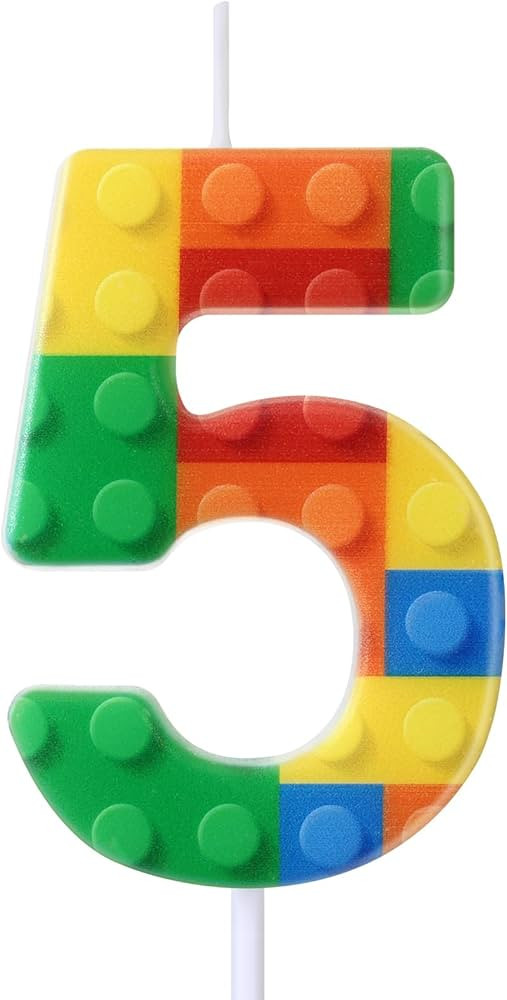 Building Block Number 0-9 Birthday Cake Candle Numeral Birthday Sparkler Candles for Building Blo... | Amazon (US)