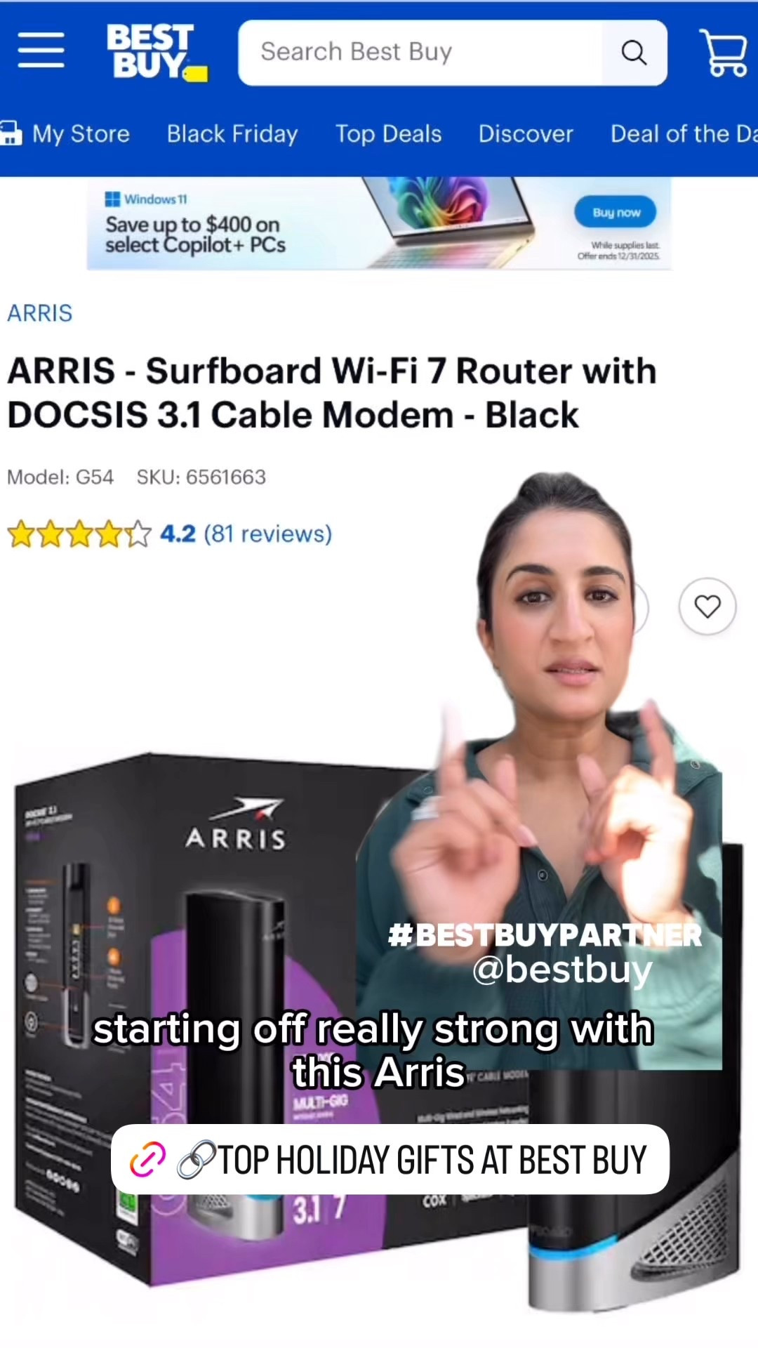 #BestBuyPartner
 Absolutely love the ARRIS - Surfboard Wi-Fi 7 Router! It has so many incredible features! Starting off with the fact that it has the latest technology, it has parental controls, it comes to the one year warranty and the best part is that you do not have to rent from your Internet cable provider and you can save money by purchasing your very own router. 
@BestBuy 