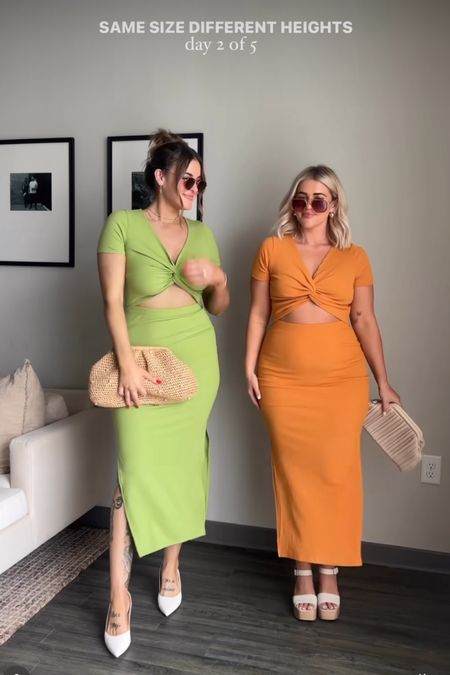 Same Size, different heights | Day 2! 🧡

We’re both wearing a large! Shelby would prefer an xl  