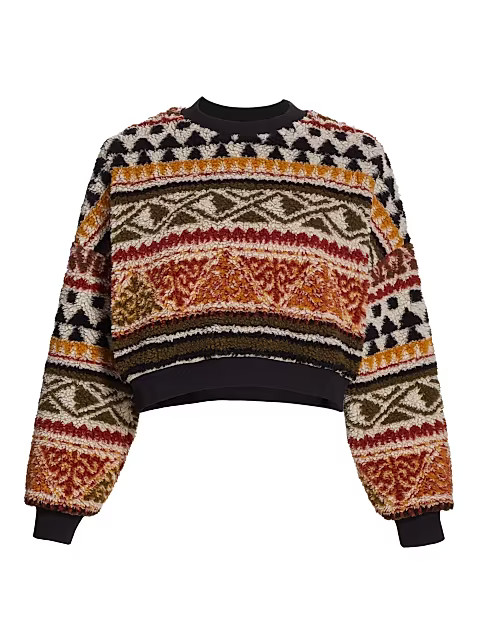 Cropped Fleece Sweater | Saks Fifth Avenue