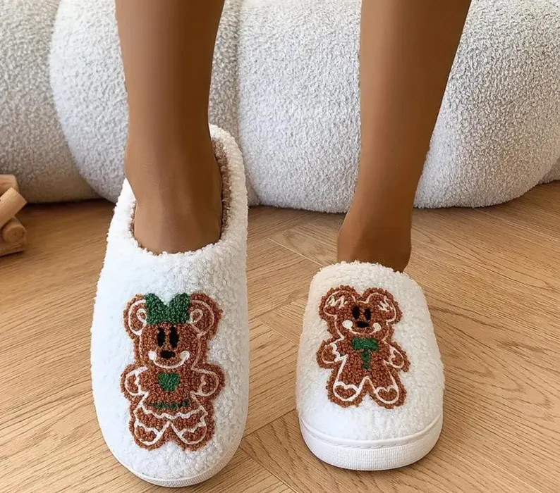 Gingerbread Slippers for a cozy Christmas morning and holiday season | Etsy (US)