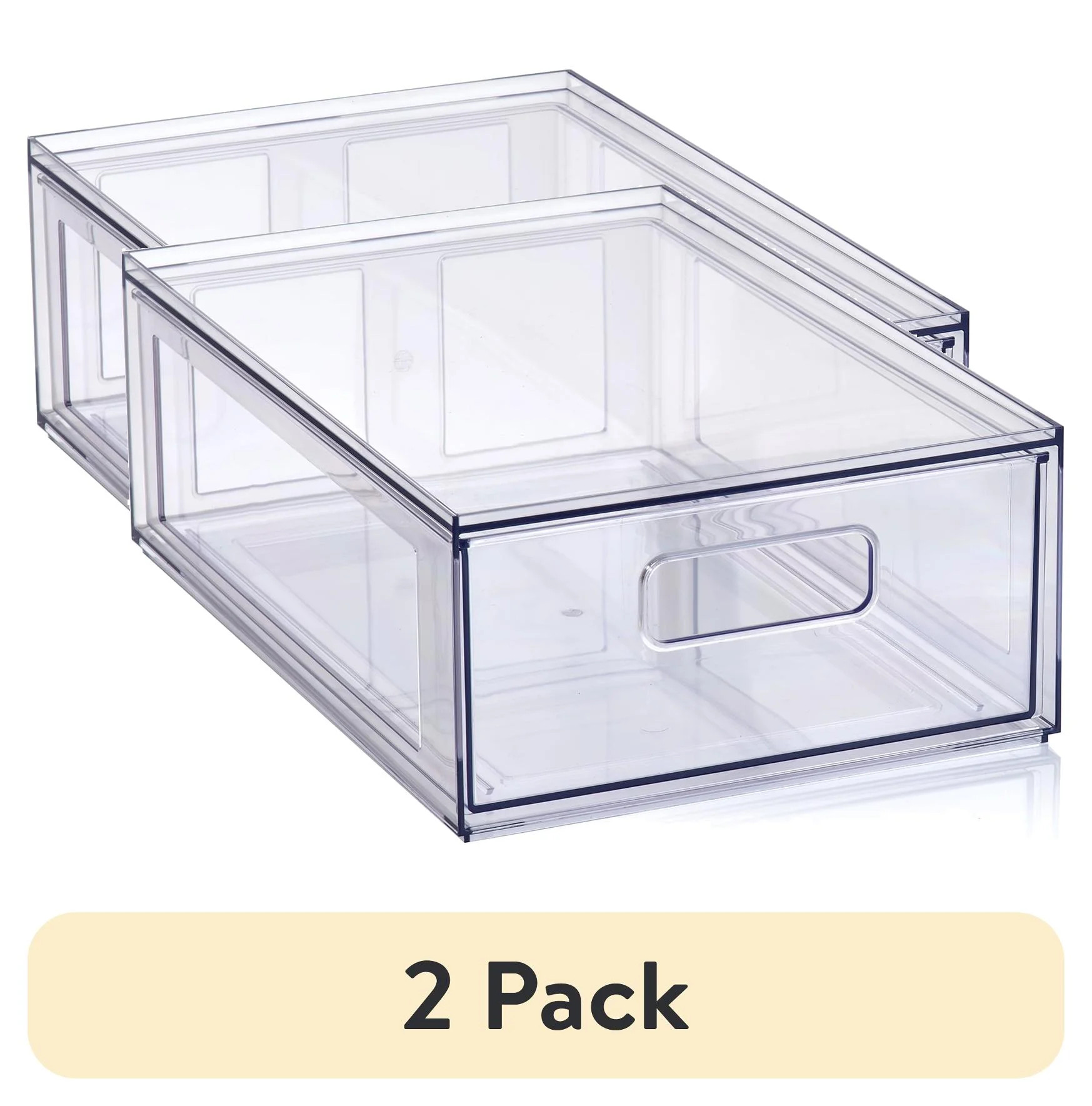 (2 pack) Mainstays Clear Glossy Plastic Pull-Out Closet Drawer Small Size, Adult Size | Walmart (US)