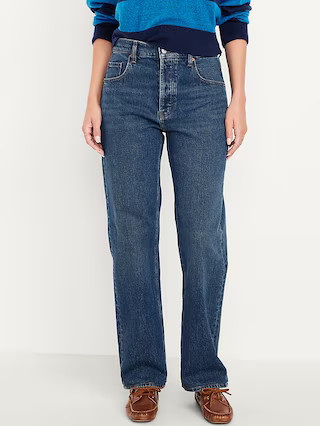 Mid-Rise Slouchy Straight Jeans | Old Navy (US)