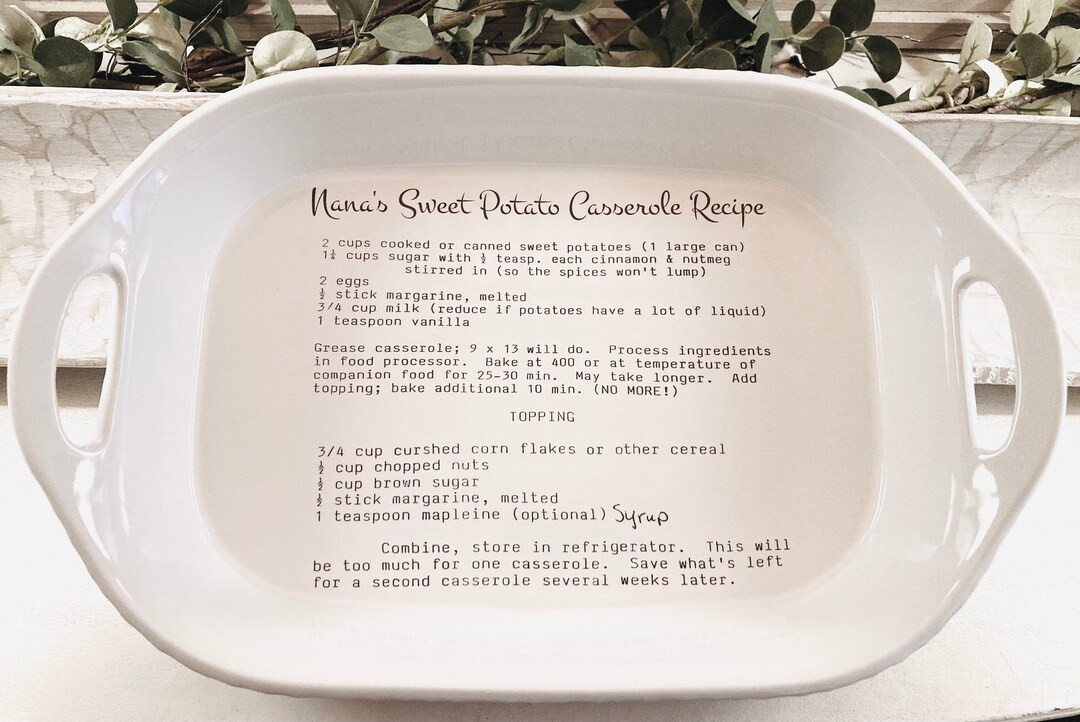OVEN SAFE Dish With Your Recipe 9x 13 Rectangular - Etsy | Etsy (US)