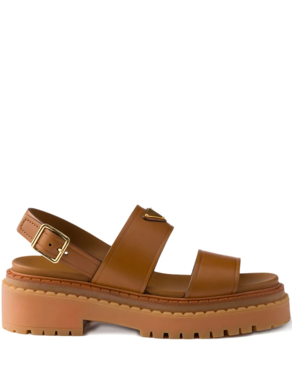 Prada buckle-strap platform sandals - Brown | Farfetch Global