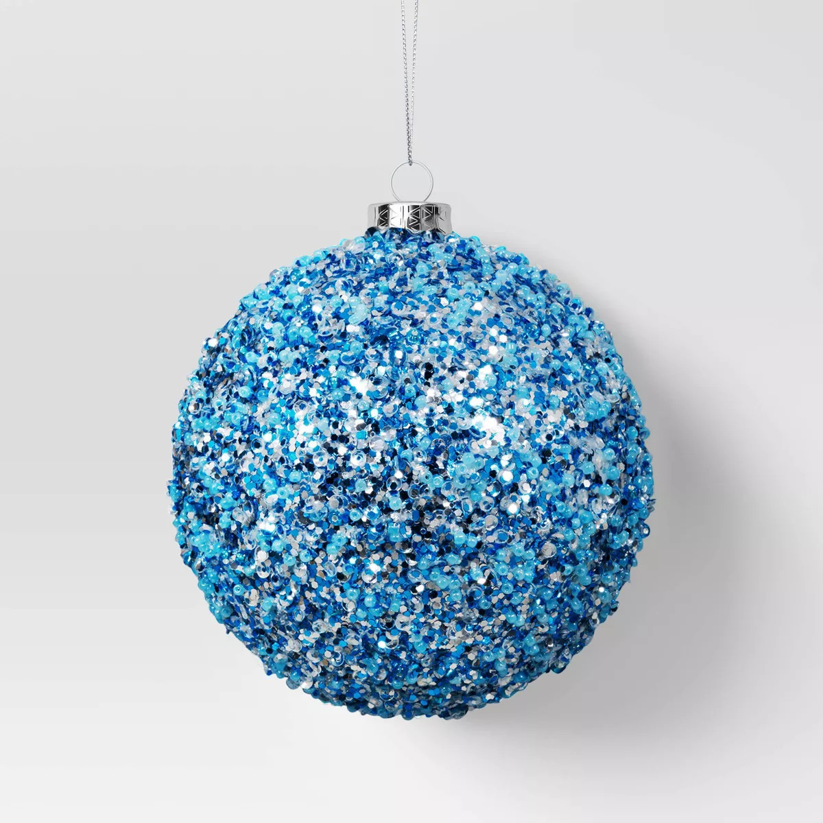 4" Christmas Chunkey Glitter Ball Ornament Light Blue - Wondershop™ | Target