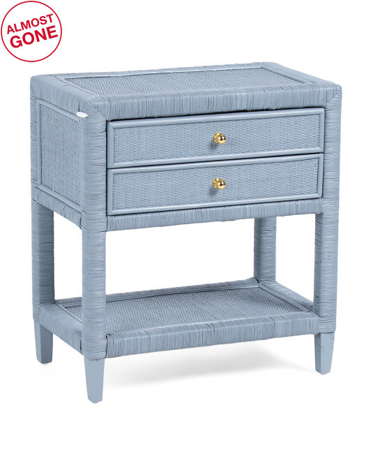 24x14x26 Rattan 2 Drawer Side Table | TJ Maxx