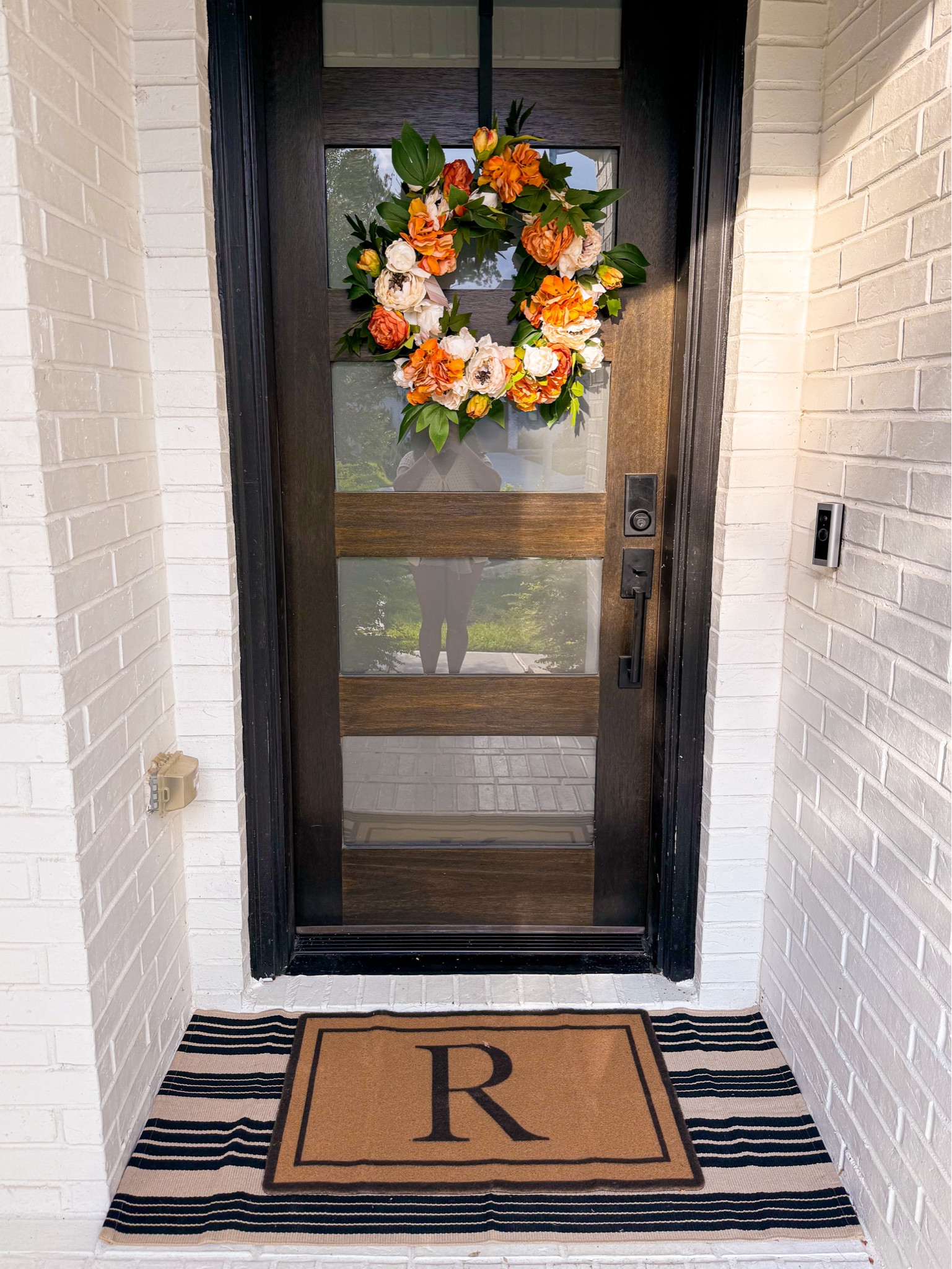 FALL FRONT PORCH: working on slowly bringing this thing to life since we moved in! The wreath is from home goods, both rugs are linked!

#LTKFindsUnder100 #LTKFindsUnder50 #LTKHome