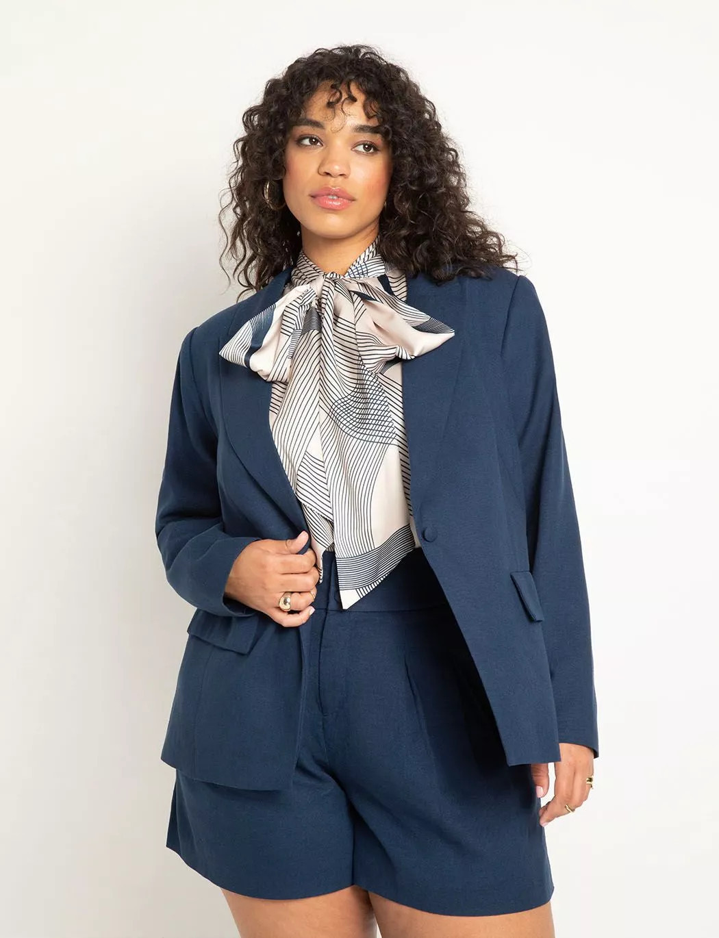 Linen Blend Blazer | Eloquii