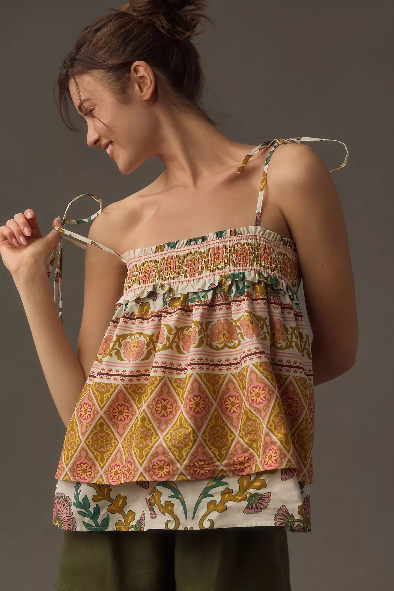 Sarah Hann Printed Babydoll Tank | Anthropologie (US)