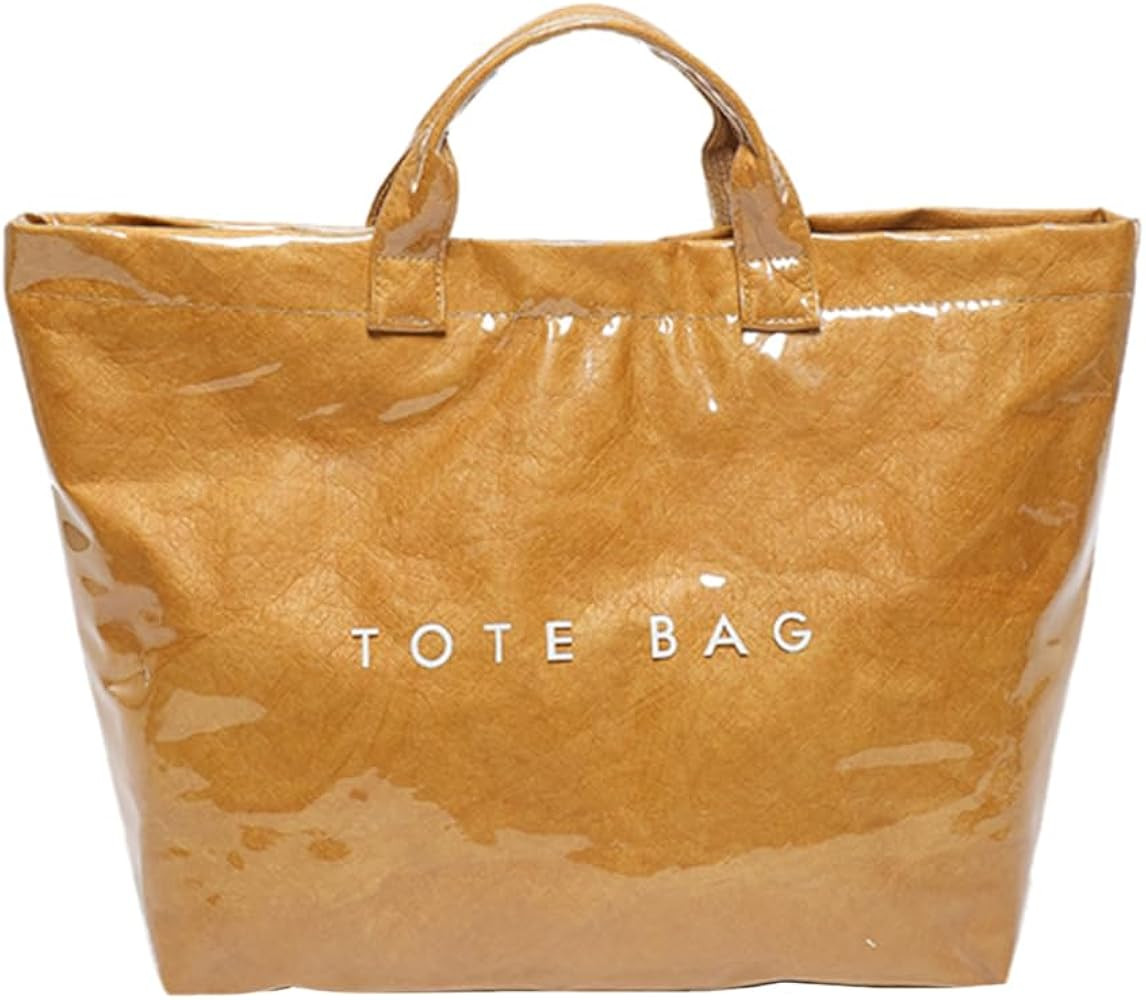 PVC The Tote Bag for Women - Plastic Large Tote Bag Hobo Handbag Letters Print Ladies Clear Top H... | Amazon (US)