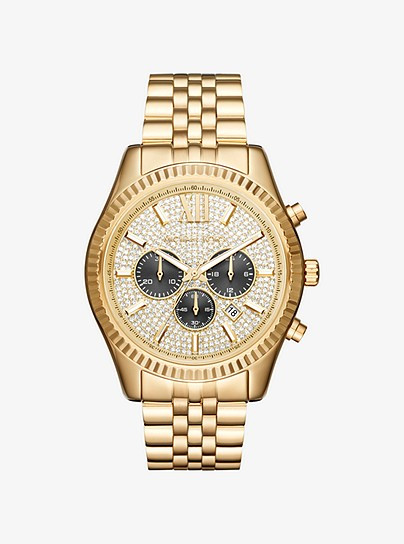 Oversized Lexington Gold-Tone Watch | Michael Kors US