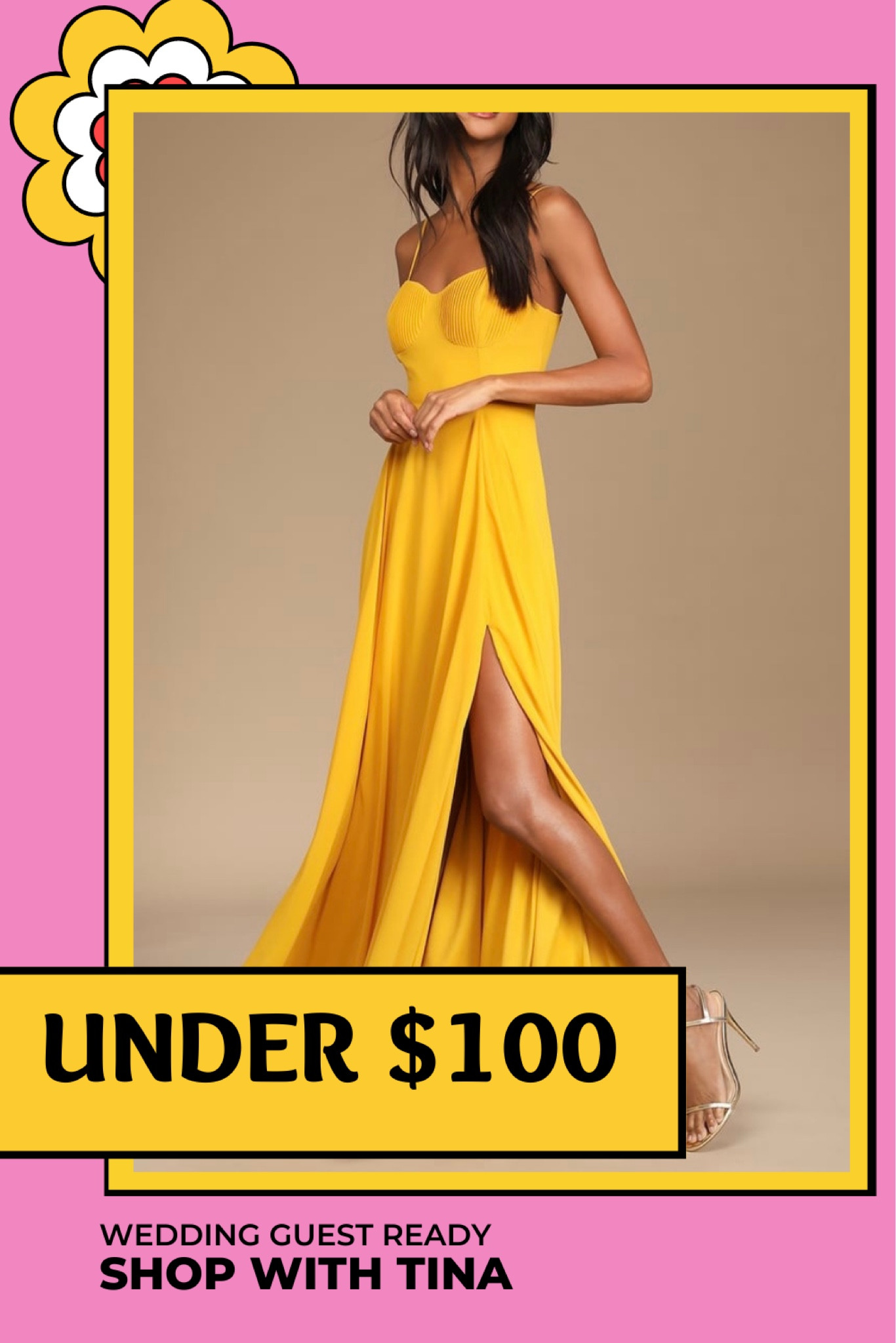 This yellow wedding guest dress is perfect for summer!

Bustier wedding guest dress, yellow wedding guest dress, golden yellow wedding guest dress, mustard yellow wedding guest dress

#LTKFind #LTKwedding #LTKunder100