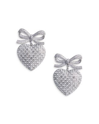 Crystal Bow Imitation Pearl Heart Earrings | Bloomingdale's (US)