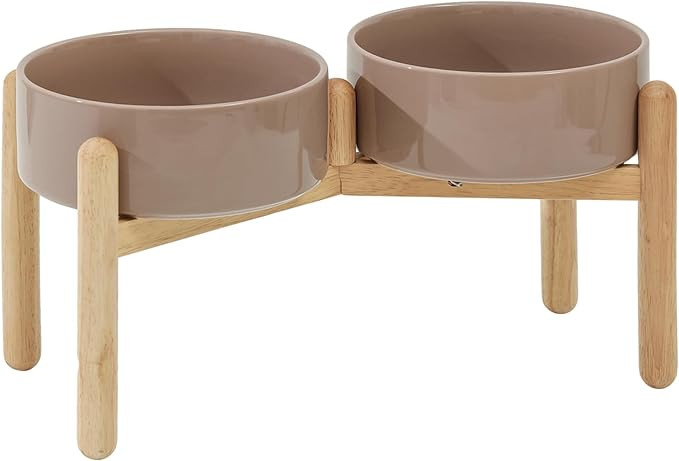 Ceramic Raised Dog Bowl with Stand for Large Breed Dog Dish Pet Food and Water Bowl (Double Bowl ... | Amazon (US)