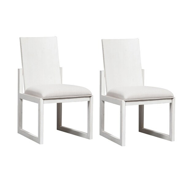 Modern Farmhouse Flea Market White Panel Back Side Chairs (Set of 2) | Bed Bath & Beyond
