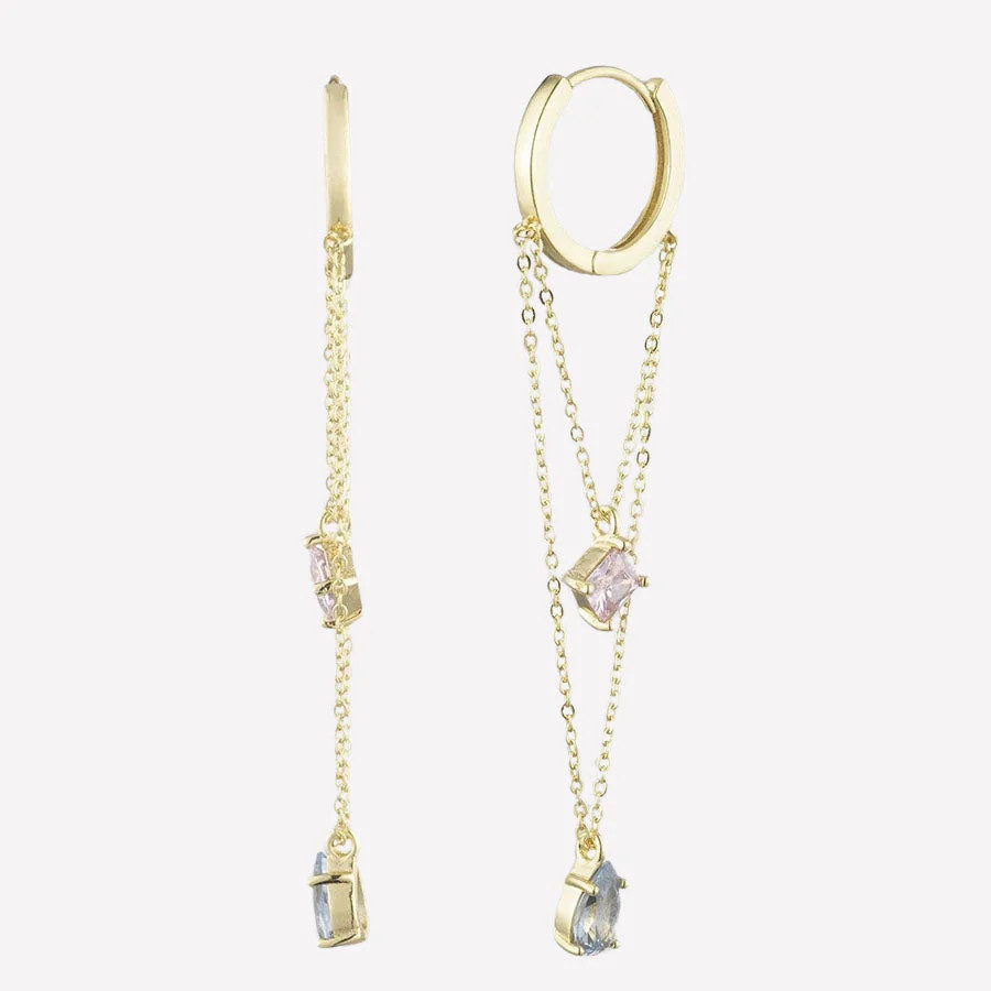 Vivienne Dangle Hoop Earrings | BONHEUR JEWELRY