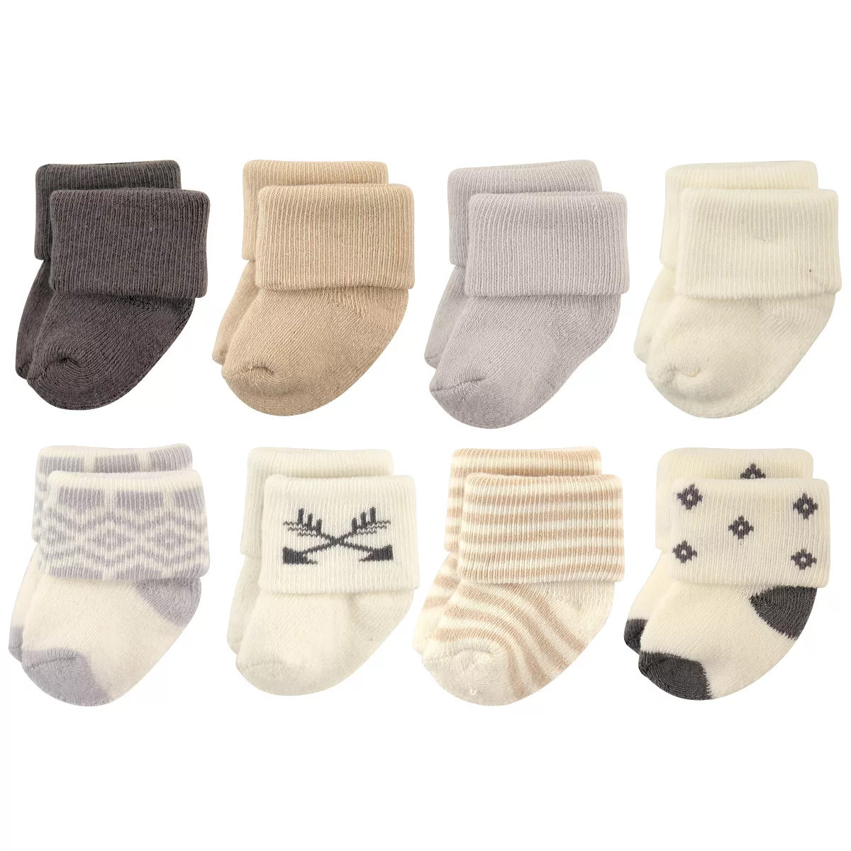 Hudson Baby Infant Unisex Cotton Rich Newborn and Terry Socks, Aztec | Target