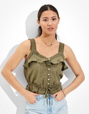 AE V-Neck Cinch Cami | American Eagle Outfitters (US & CA)