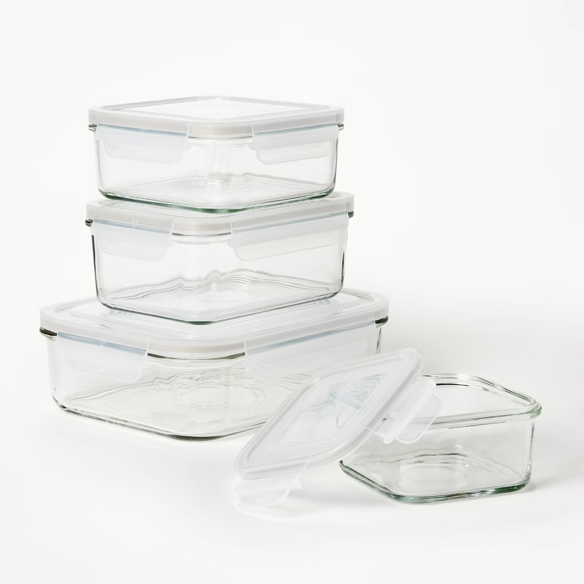 8pc (Set of 4) Glass Food Storage Container Set Clear - Figmint™: Freezer, Dishwasher & Microwa... | Target