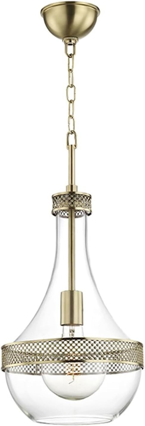 Hudson Valley Lighting 1810-AGB Hagen 1-Light 11 InchW Pendant, Aged Brass Finish, Small | Amazon (US)