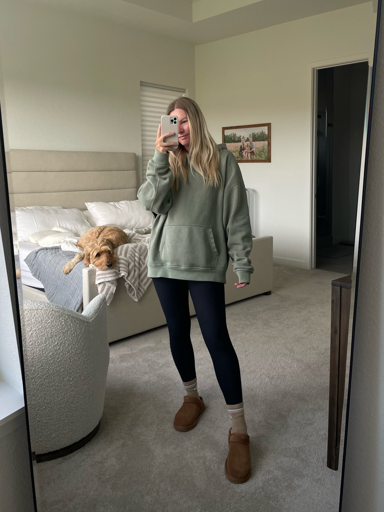 Fall Casual Outfit 

Sweatshirt: large so it could be oversized while pregnant 

Leggings: small 

Shoes: tts - 8 

#LTKstyletip #LTKbump #LTKSeasonal