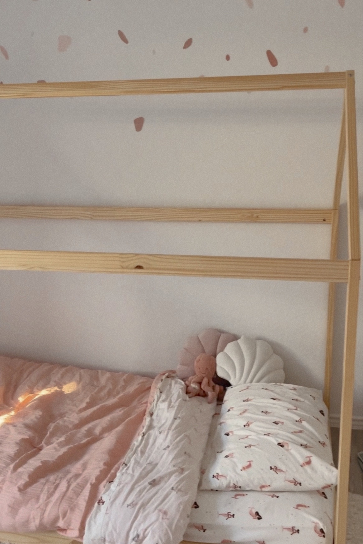 Harper’s big girl bed 🤍🐚 toddler bed Montessori bed floor bed mermaid room 

#LTKkids #LTKhome #LTKbaby